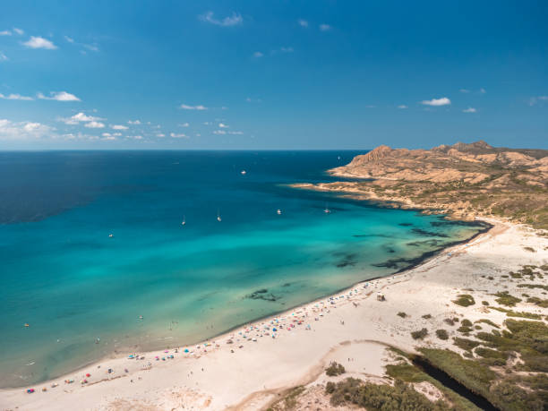 Ostriconi beach in Balagne region of Corsica stock photo