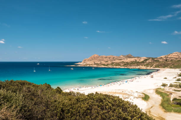 ostriconi plage dans la balagne région de corse - balagne photos et images de collection