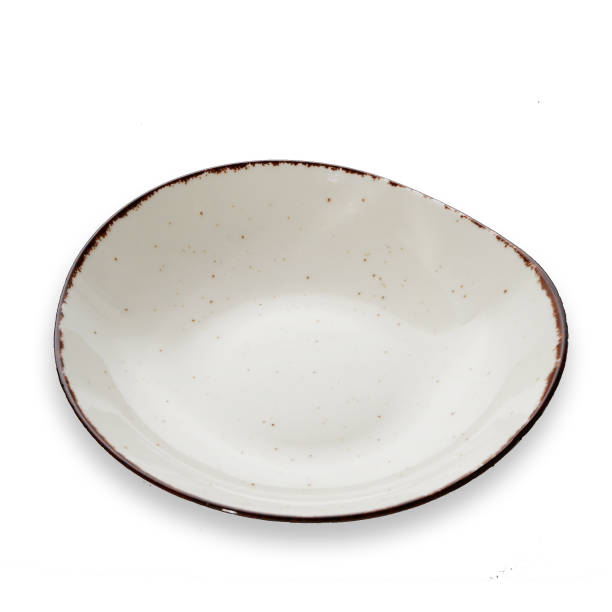 istock Porcelain glass plate on white background 1409287298