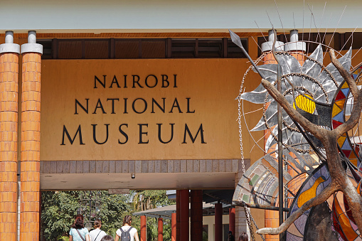 Nairobi, Kenya - July 09, 2017: Entry to national museum building capital city Nairobi Kenya Africa.