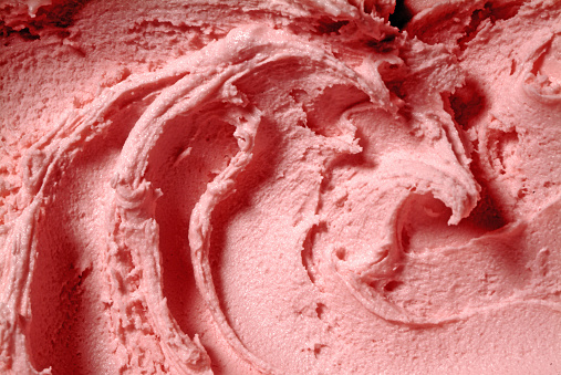 strawberry flavored ice cream, detail of the soft and creamy surface