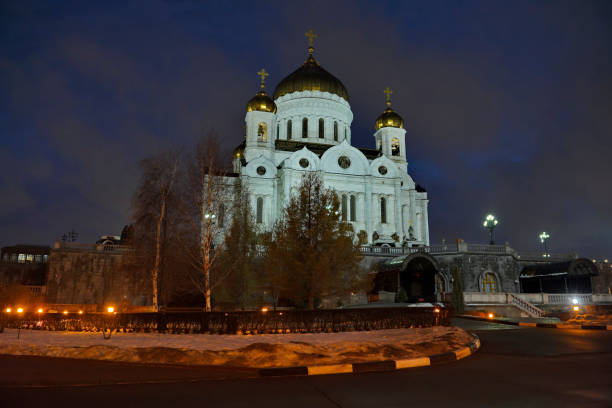 Moscow. Russia. December 21, 2020. The Cathedral of Christ the Savior is both a monument to the fallen in the Patriotic War of 1812, and people's gratitude to God for protecting Russia.