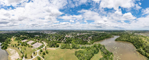 istock Aerial Milne Dam Conservation Park and Highway 407,  Markham, Canada 1409299630