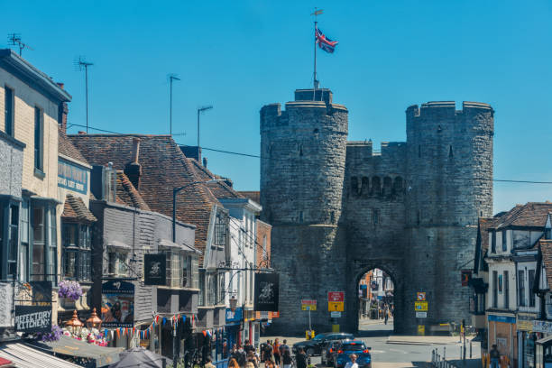Canterbury, UK - July 16, 2022: Westgate on Wincheap in Canterbury, Kent, UK