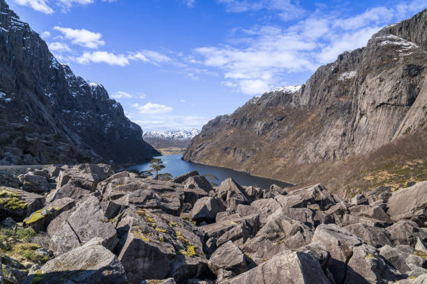 gloppedalsura, o gloppura, è un ghiaione in gloppedalen, uno dei più grandi ghiaioni in scandinavia e nord europa. - screes foto e immagini stock