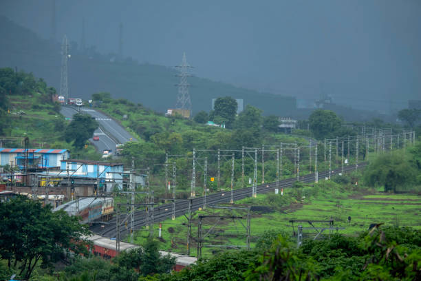 istock Trains amidst Monsoons India 1409305486