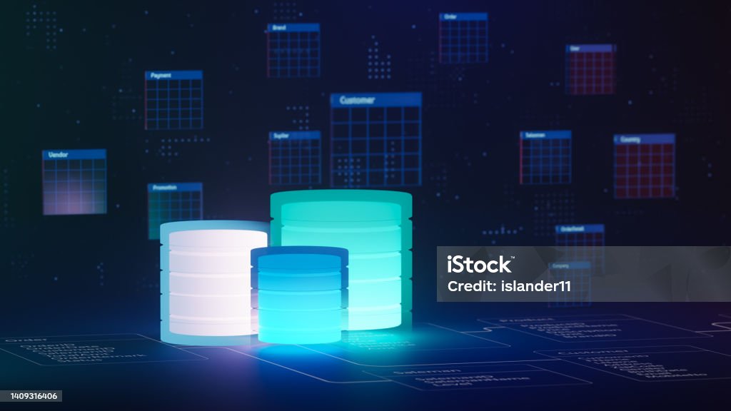 Mutiple Database Multiple Database Is Placed On Relational Database Tables Concept Of ...