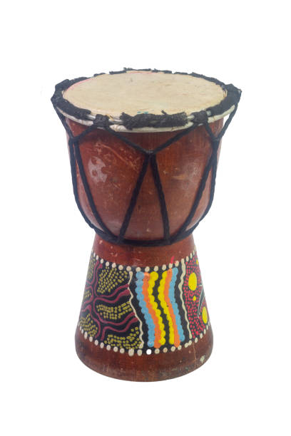 istock Wooden drum souvenirs from bali on a white background. 1409317318