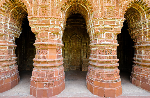 16th century World Heritage Terracotta Temples dedicated to different hindu god. The walls of these temples are covered with sculptures of stories and mythology of different hindu god and goddesses.