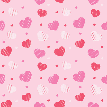 Pink background seamless pattern vector illustration. Design for love and relationship, valentine day or wedding day card.