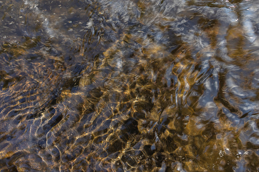 Flowing water surface in closeup