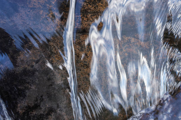 Flowing water surface in closeup