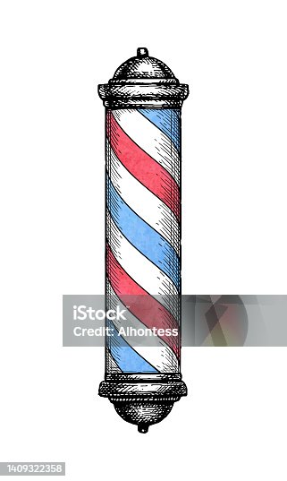 istock Barber shop pole. 1409322358