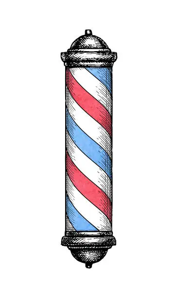 Vector illustration of Barber shop pole.