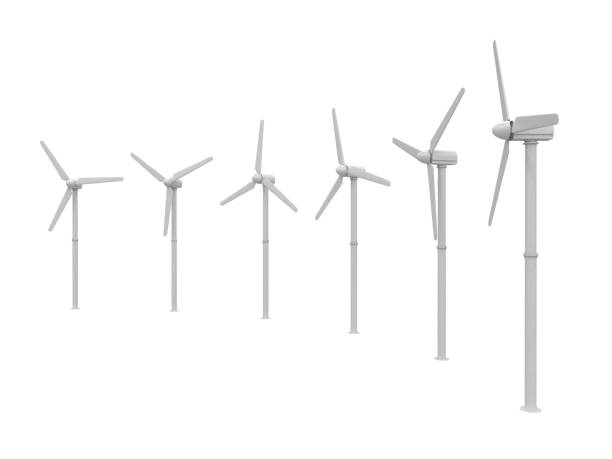 istock wind turbine isolated on white backgroung, 3d rendering 1409325560