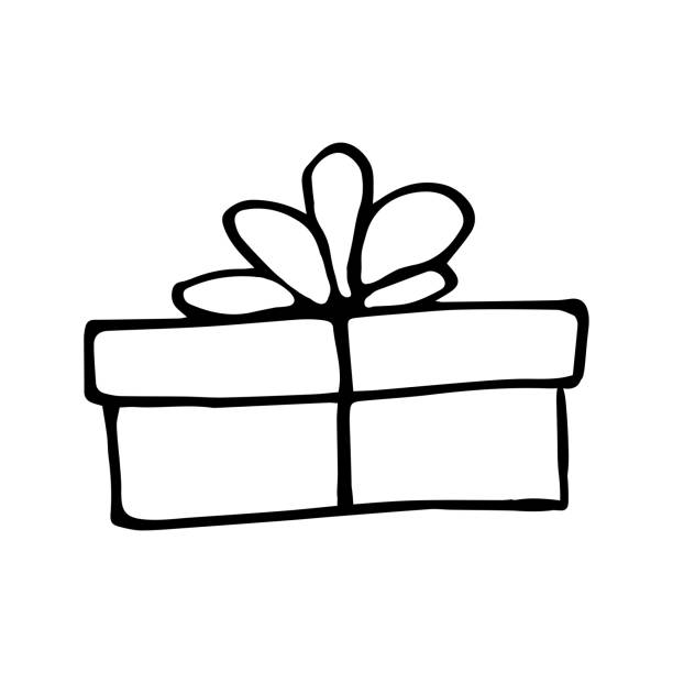 Single hand-drawn element gift box. Vector illustration of doodles for special events of New Year, Christmas, Birthday, Wedding. For greetings, postcards, posters, design. Single hand-drawn element gift box. Vector illustration of doodles for special events of New Year, Christmas, Birthday, Wedding. For greetings, postcards, posters, design. partytime stock illustrations