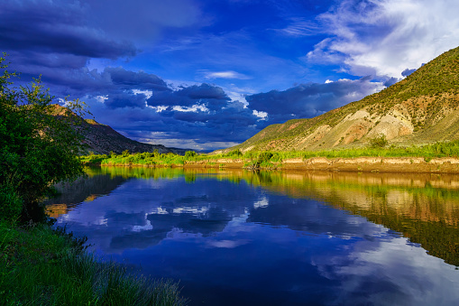 Eagle River Reflections at Sunset - Scenic views with dramatic sunset light.