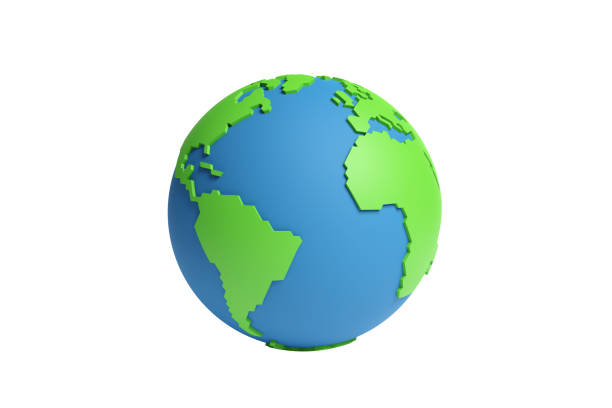 istock Cartoon planet earth isolated on white background. 3d Illustration. 1409329411