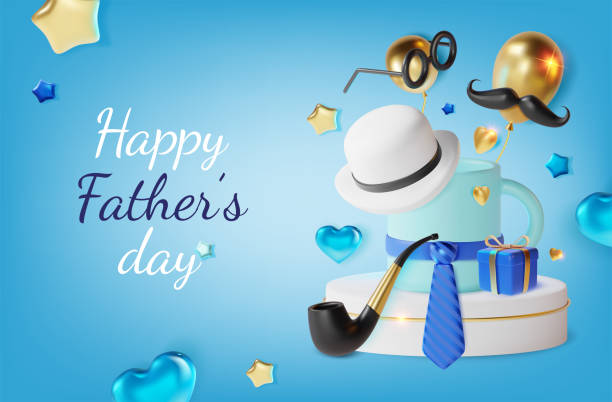 istock Realistic Detailed 3d Happy Fathers Day Concept Poster Greeting Card. Vector 1409333807