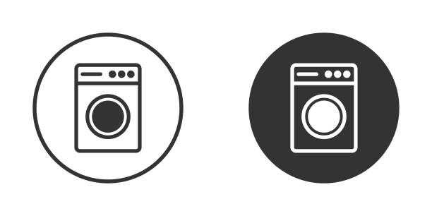 ilustrações de stock, clip art, desenhos animados e ícones de washing machine icon. vector illustration. - clothes washer isolated clothing major
