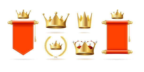 ilustrações de stock, clip art, desenhos animados e ícones de realistic detailed 3d different royal signs set. vector - real food