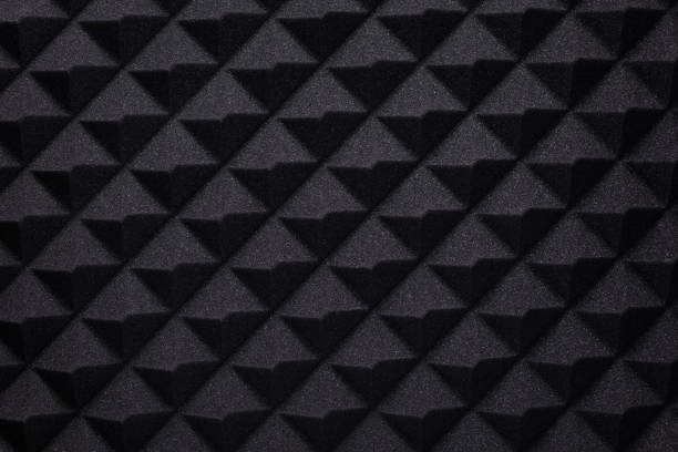 istock Acoustic soundproof foam wall background texture. Sound isolation material in studio 1409349555