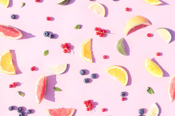 istock Colorful pattern made of organic fruits. 1409352817