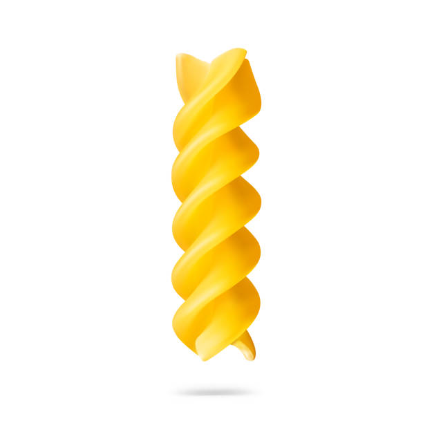 Hight realistic fusilli spiral pasta. Vector illustration isolated on white background. Can be use for your design, promo, adv. EPS10. fusilli stock illustrations