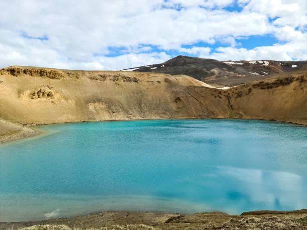 istock The crystal clear deep blue lake Krafla on Iceland. 1409362459