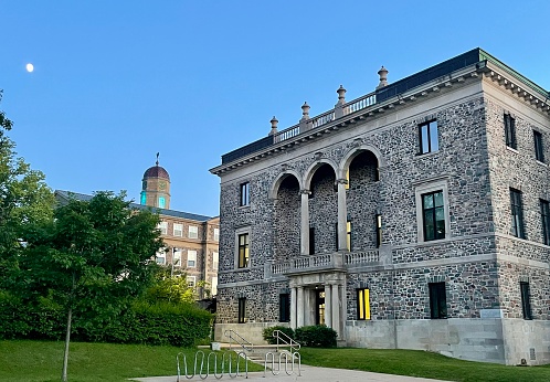 Facade Casa Loma Castle in Toronto during summer day