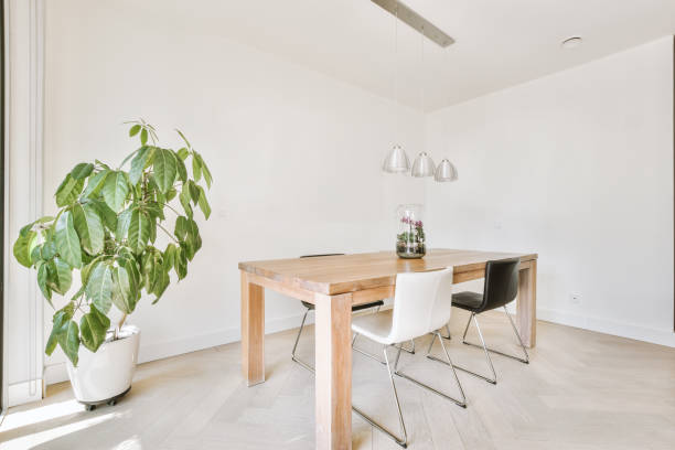istock Elegant dining room with flower 1409367623