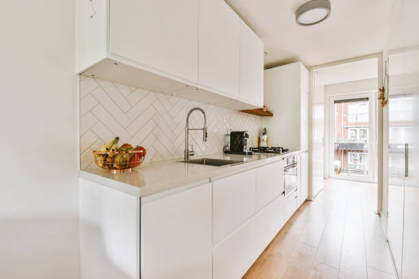 istock Kitchen with contemporary furniture and appliances 1409371014
