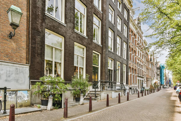 istock Panoramic view of brick buildings from street 1409373656