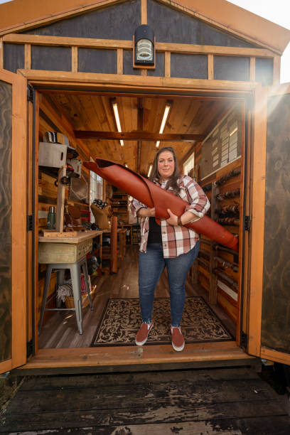 istock Portrait of leather craftswoman standing in workshop 1409374057