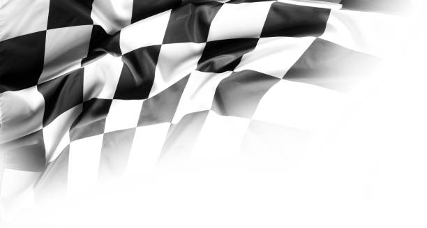 checkered rennflag - zielflagge stock-fotos und bilder
