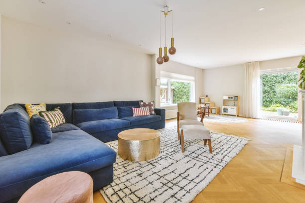 istock Interior of living room with comfortable sofa 1409377085