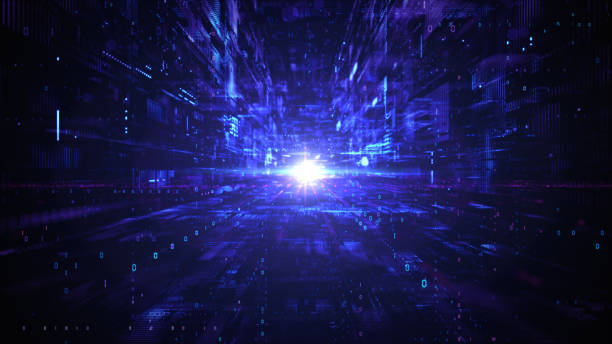istock Digital Cyberspace with Particles and Digital Data Network and Blockchain Connections. Technology Digital Matrix and Metaverse Abstract Background 3d rendering 1409383649