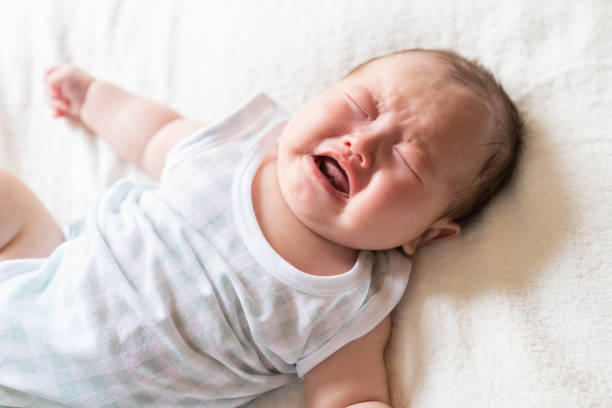 asian cute baby,cry stock photo