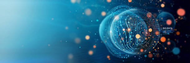 big data visualization. big data information group sorting. machine learning and algorithms, analysis of complex databases, science, abstract technology, social network - machinaal leren fotos stockfoto's en -beelden