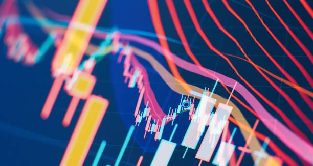 istock Financial graphs on the computer screen , Stock market graph on led screen. Finance and investment concept. Selective focus. 1409401021