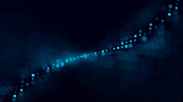 istock Digital background with movement of glowing particles. Complex technologies of big data. 3D rendering. 1409408110