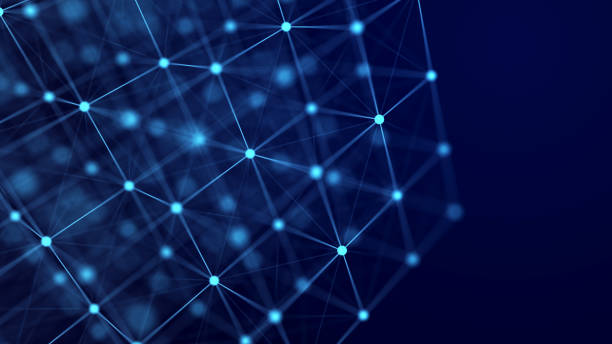 istock Digital blockchain concept. Data storage in separate cells. Abstract background with dots and connection lines. 3D . 1409408361