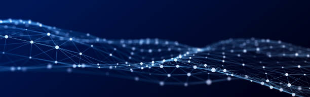 istock A wave of dots and lines of network connection. Technological background. 3D rendering. 1409408403
