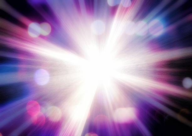 istock Illustration of blue rays shining in the dark 1409410604