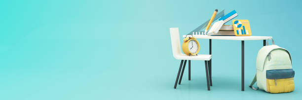 istock Back to school with school supplies and equipment. 1409410921