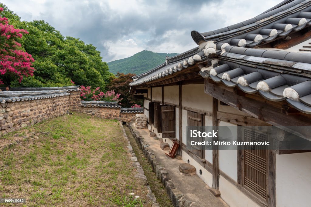 Byeongsanseowon Confucian Academy in Andong South Korea Byeongsanseowon Confucian Academy in Andong South Korea, UNESCO World Heritage Site Ancient Stock Photo