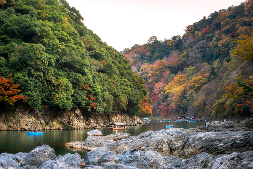 autumn beauty in arashiyama mountains