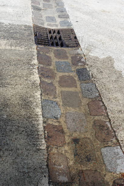 istock Drainage channel for rainwater in an urban environment 1409417470