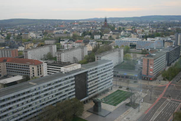 istock Beautiful city buildings from above 1409417722