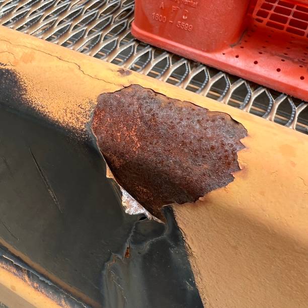 istock Steel rusted at mechanical damage area 1409418857